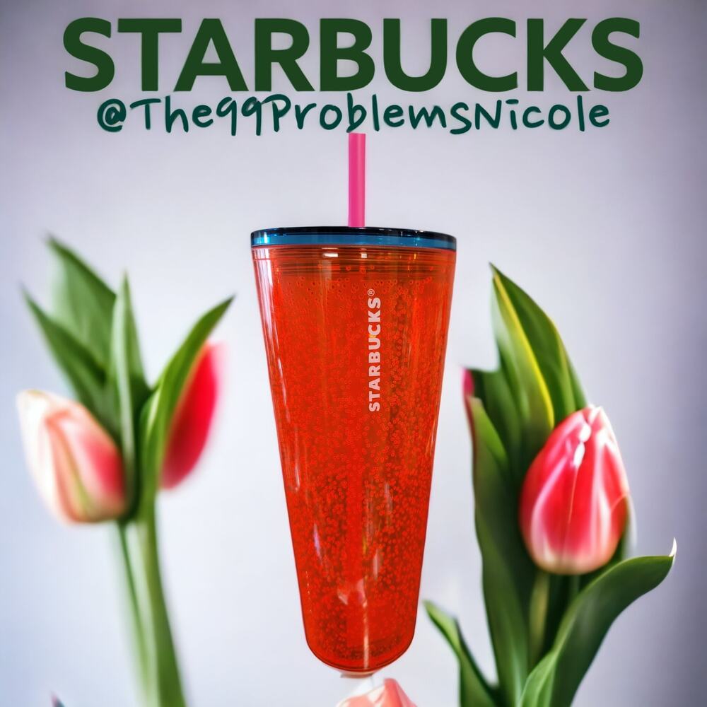 Starbucks Red Orange Bubble Tumbler
